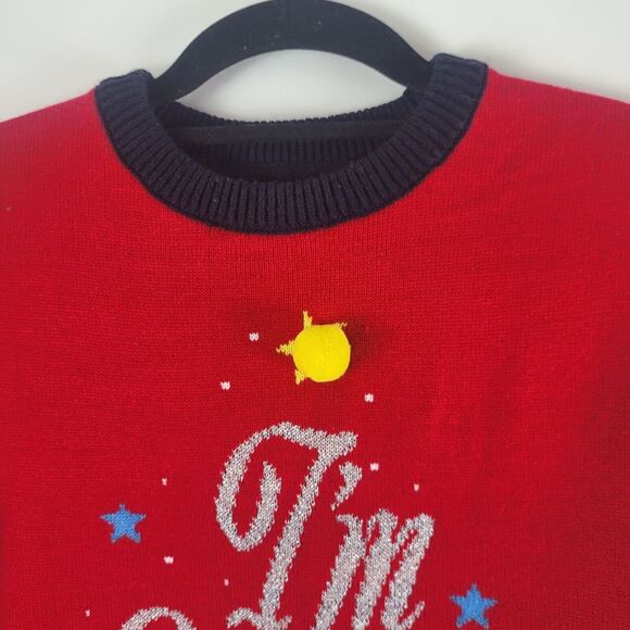 H&M Ugly Christmas Sweater S Womens Red Long Sleeve Crew Neck Pullover Holiday - Picture 2 of 10